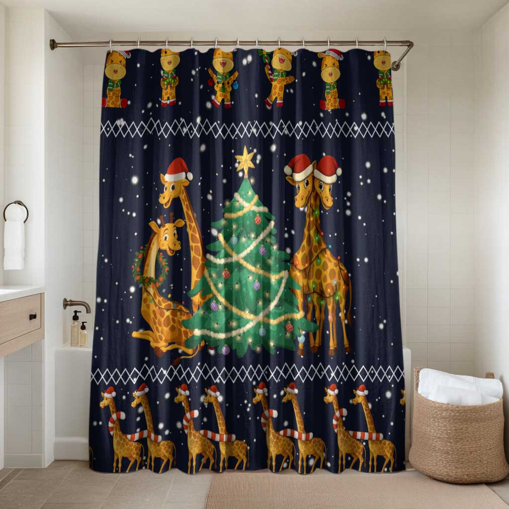 Love Giraffe Christmas Bathroom Set Xmas Holiday Patterns - Wonder Print Shop