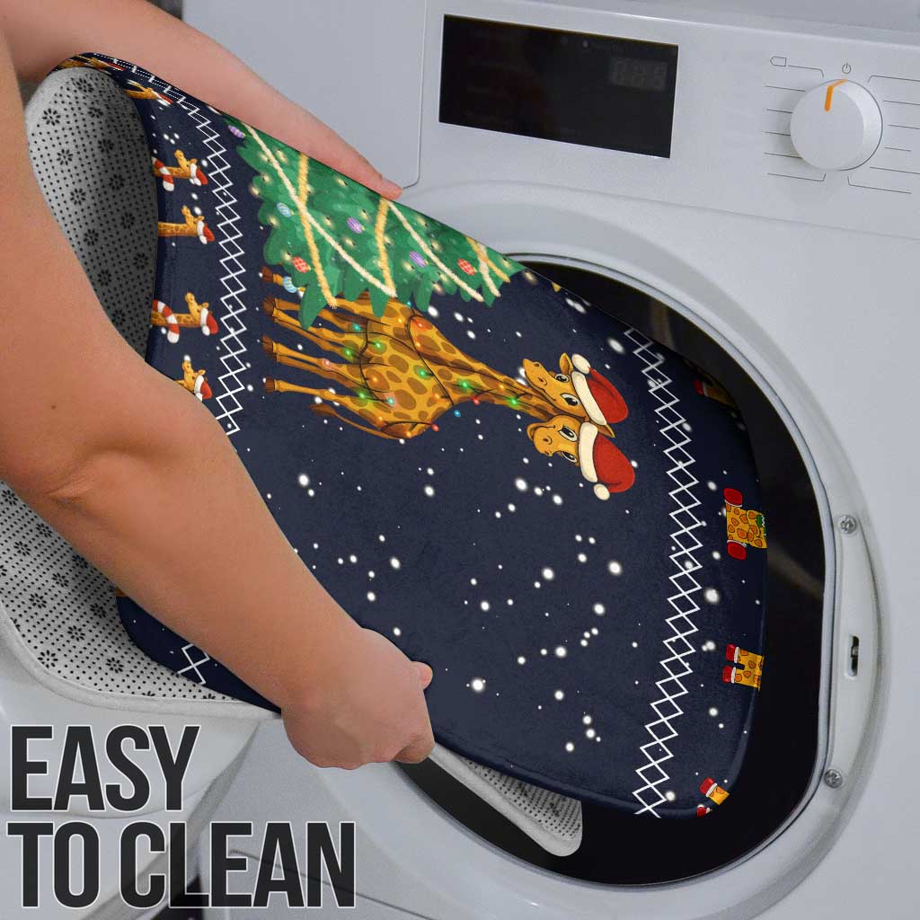 Love Giraffe Christmas Bathroom Set Xmas Holiday Patterns - Wonder Print Shop