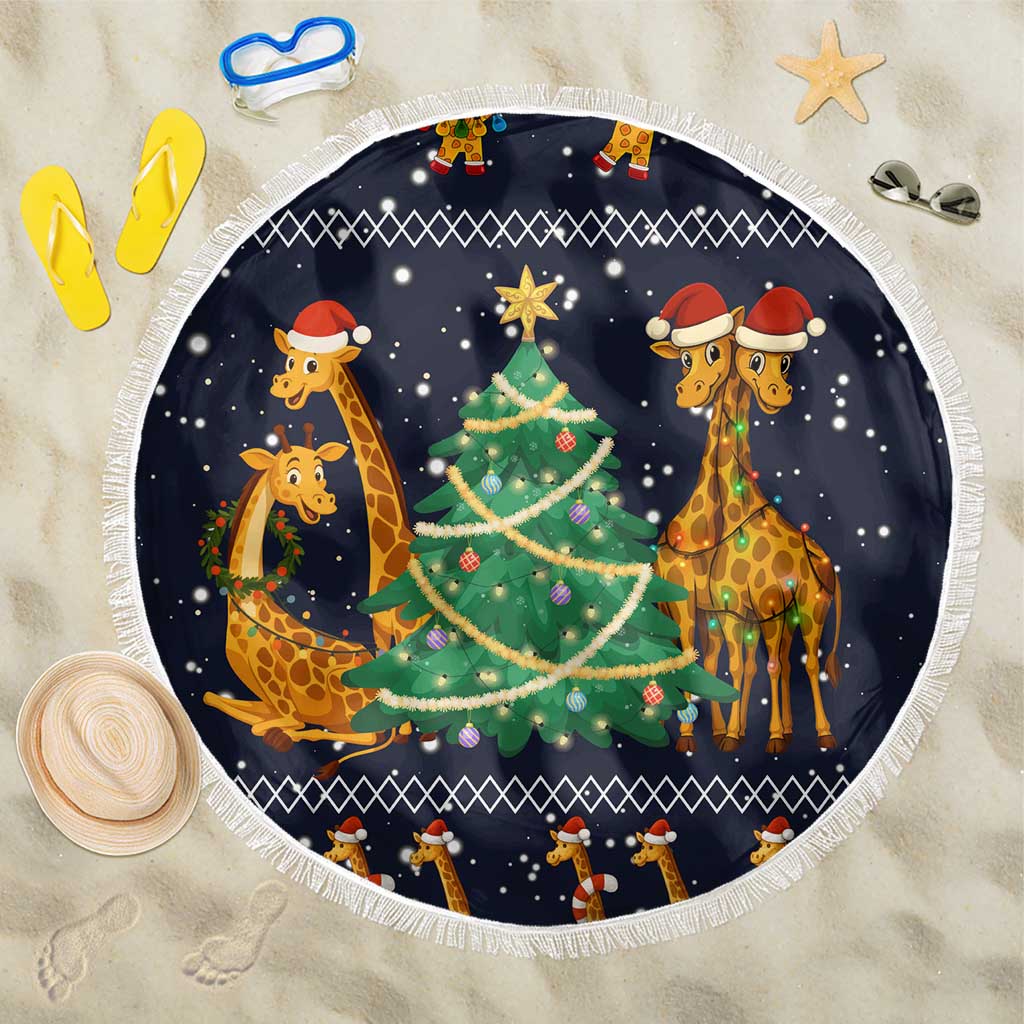 Love Giraffe Christmas Beach Blanket Xmas Holiday Patterns - Wonder Print Shop