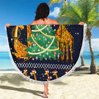 Love Giraffe Christmas Beach Blanket Xmas Holiday Patterns - Wonder Print Shop