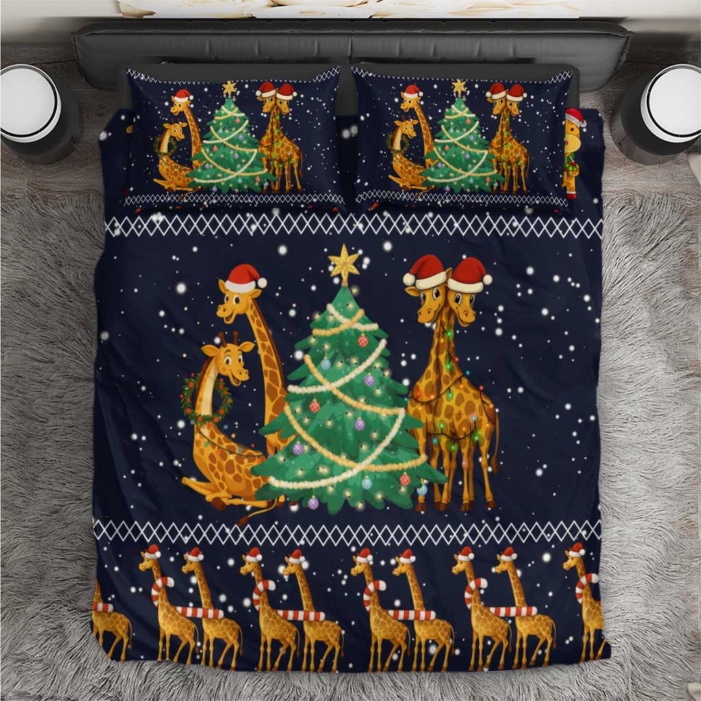 Love Giraffe Christmas Bedding Set Xmas Holiday Patterns - Wonder Print Shop