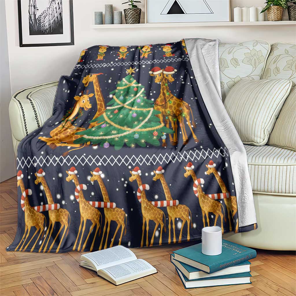 Love Giraffe Christmas Blanket Xmas Holiday Patterns - Wonder Print Shop