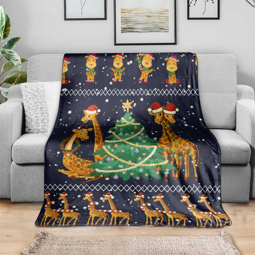 Love Giraffe Christmas Blanket Xmas Holiday Patterns - Wonder Print Shop