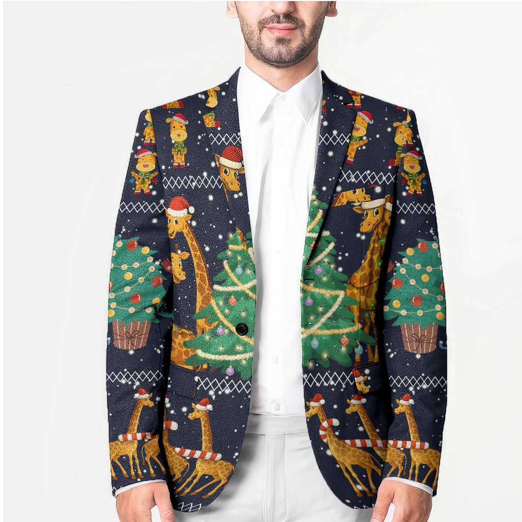 Love Giraffe Christmas Blazer Xmas Holiday Patterns - Wonder Print Shop