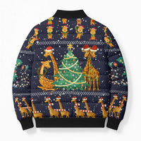 Love Giraffe Christmas Bomber Puffer Jacket Xmas Holiday Patterns - Wonder Print Shop