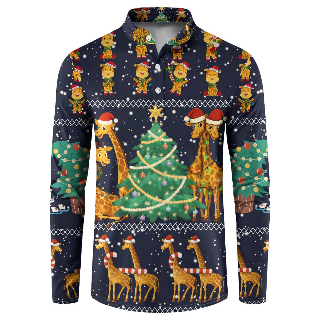 Love Giraffe Christmas Button Sweatshirt Xmas Holiday Patterns - Wonder Print Shop