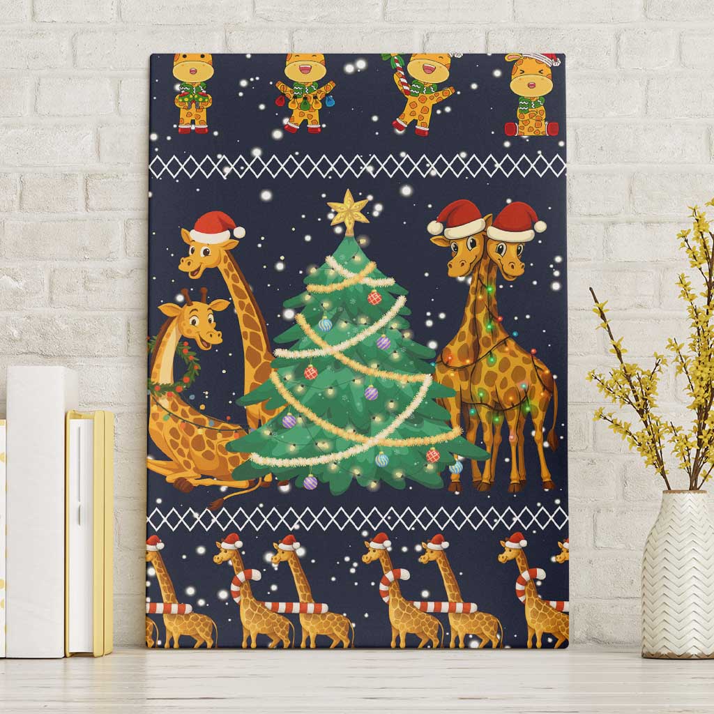 Love Giraffe Christmas Canvas Wall Art Xmas Holiday Patterns - Wonder Print Shop