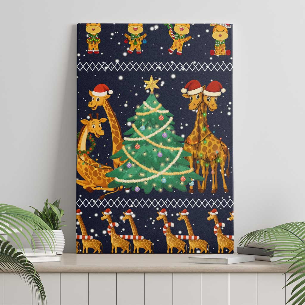 Love Giraffe Christmas Canvas Wall Art Xmas Holiday Patterns - Wonder Print Shop