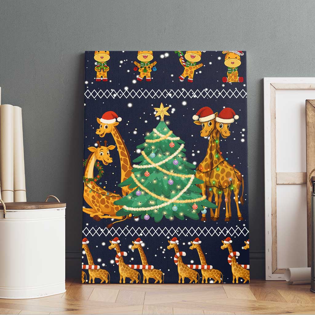 Love Giraffe Christmas Canvas Wall Art Xmas Holiday Patterns - Wonder Print Shop