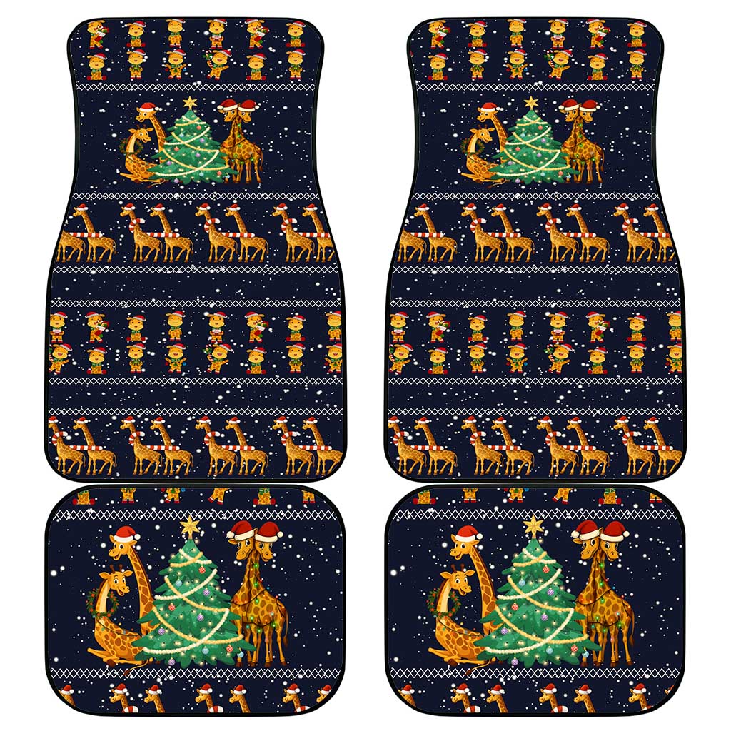 Love Giraffe Christmas Car Mats Xmas Holiday Patterns - Wonder Print Shop