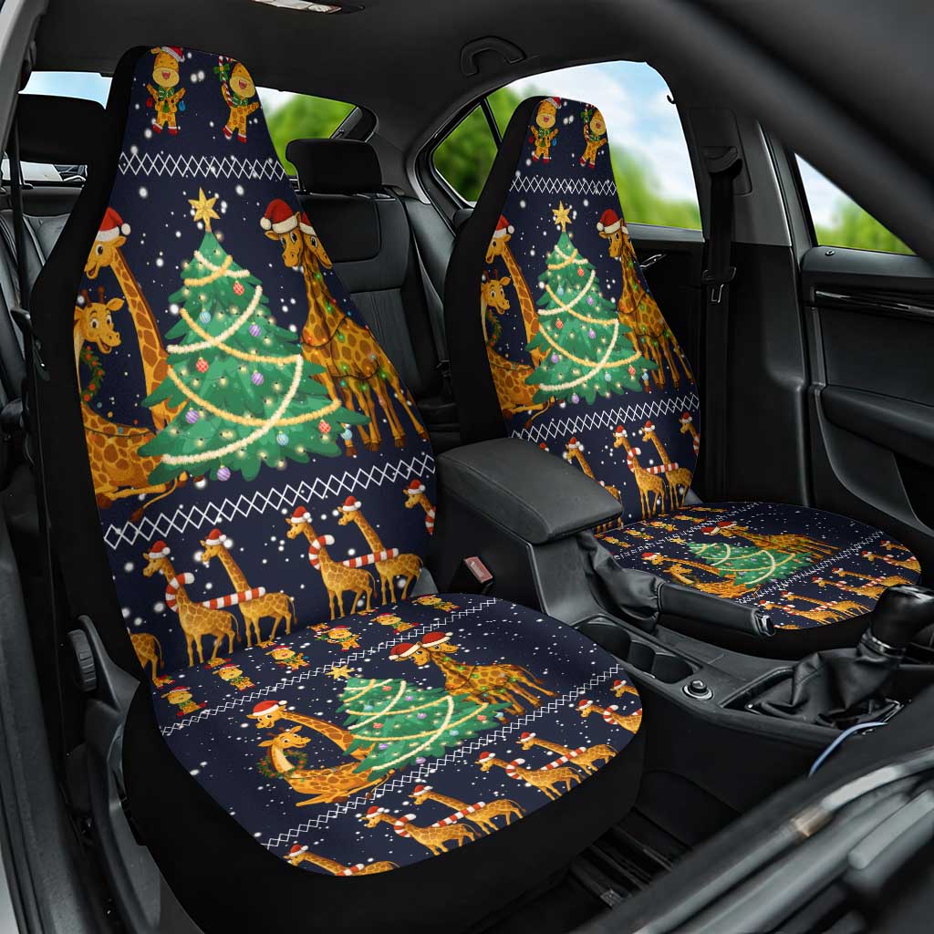 Love Giraffe Christmas Car Seat Cover Xmas Holiday Patterns - Wonder Print Shop