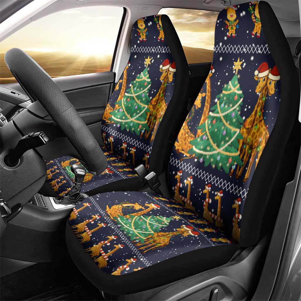Love Giraffe Christmas Car Seat Cover Xmas Holiday Patterns - Wonder Print Shop