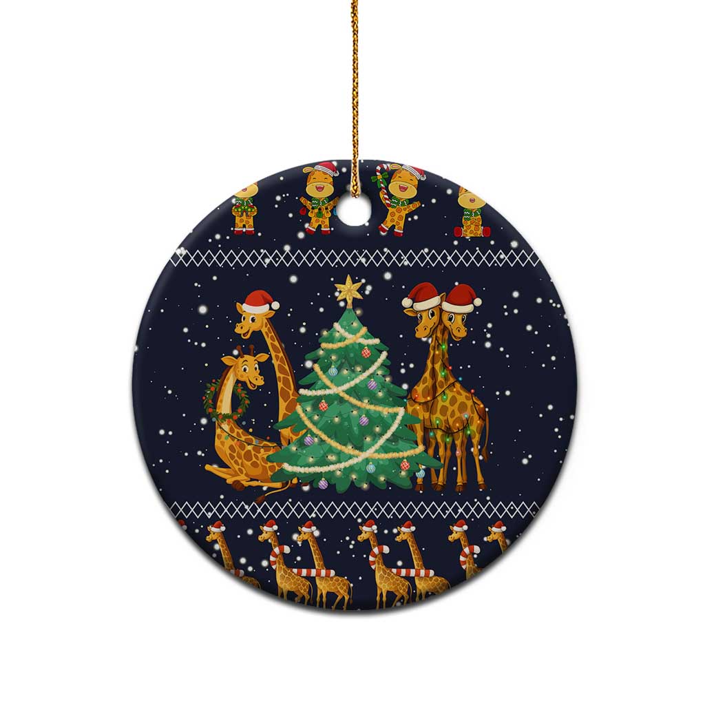 Love Giraffe Christmas Ceramic Ornament Xmas Holiday Patterns - Wonder Print Shop