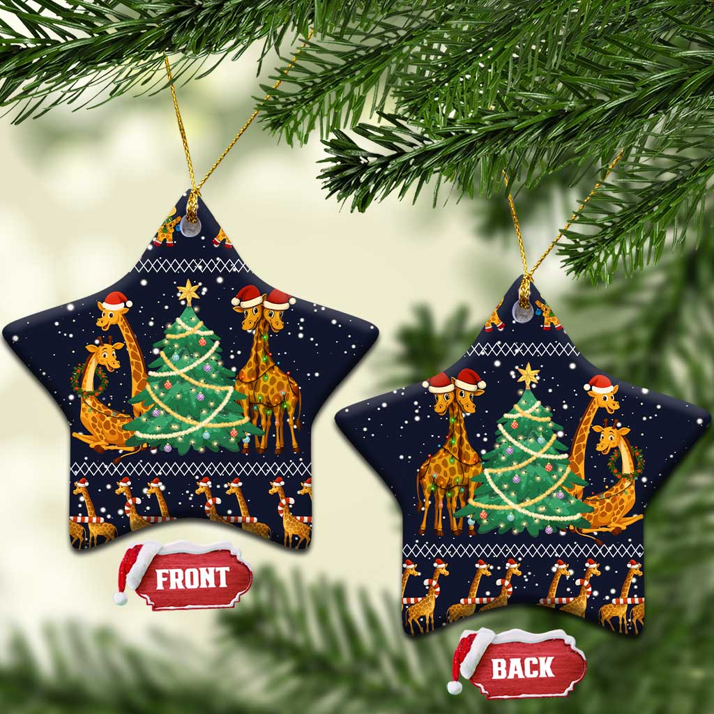 Love Giraffe Christmas Ceramic Ornament Xmas Holiday Patterns - Wonder Print Shop