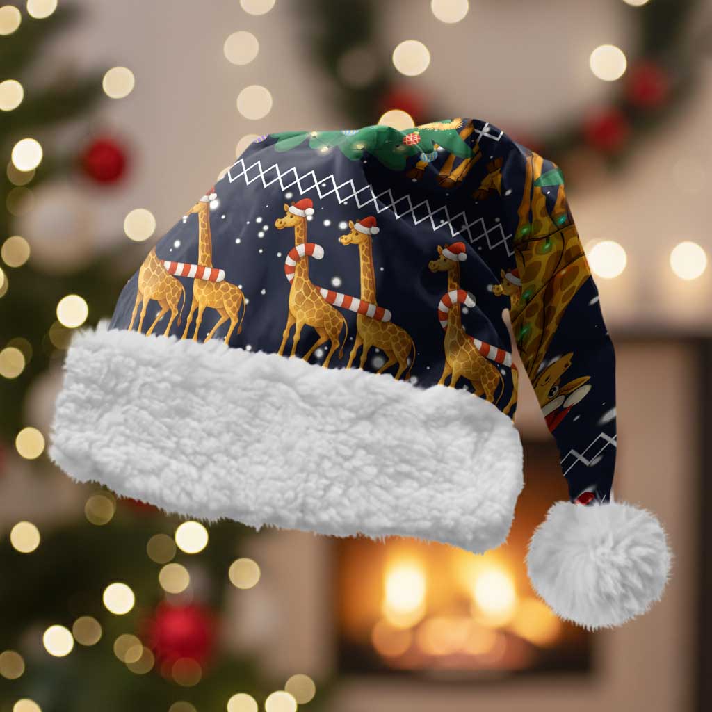 Love Giraffe Christmas Santa Hat Xmas Holiday Patterns - Wonder Print Shop