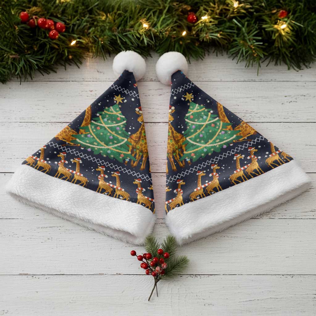 Love Giraffe Christmas Santa Hat Xmas Holiday Patterns - Wonder Print Shop
