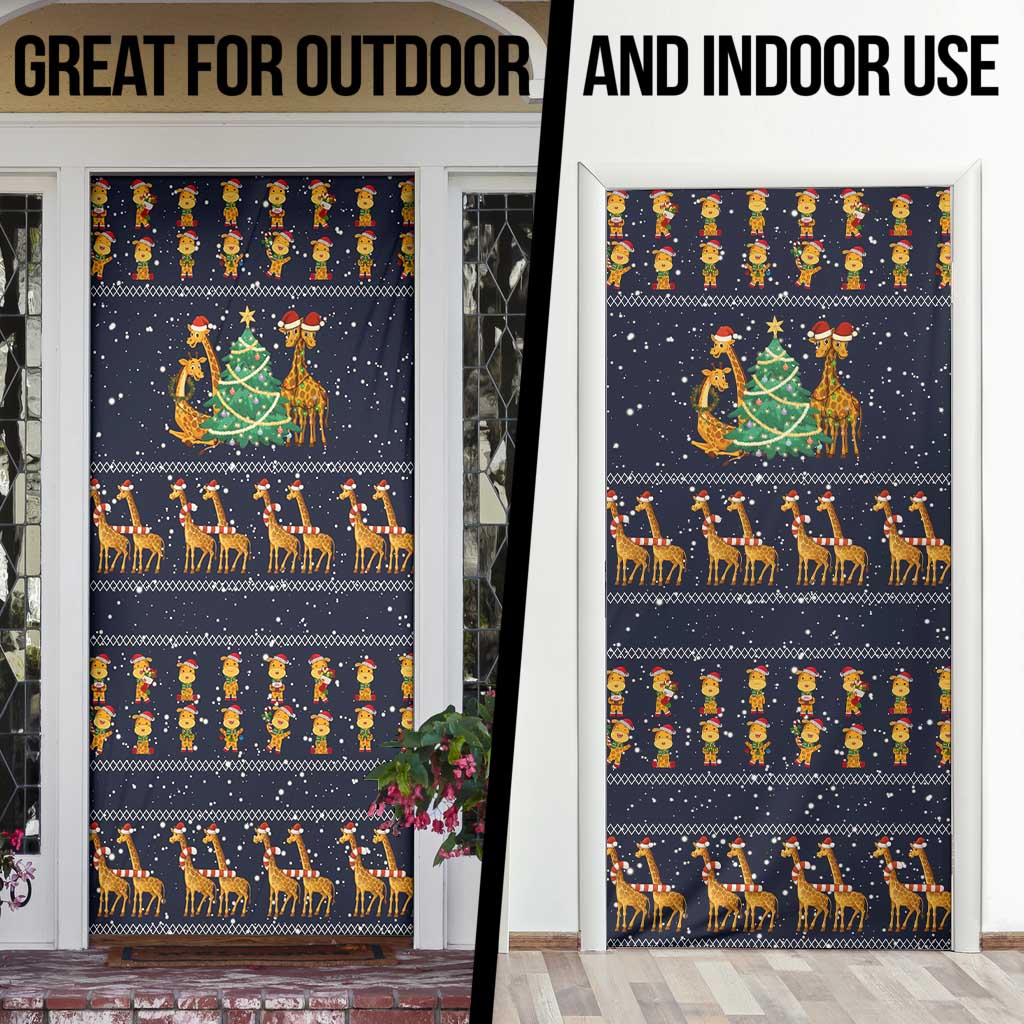 Love Giraffe Christmas Door Cover Xmas Holiday Patterns - Wonder Print Shop