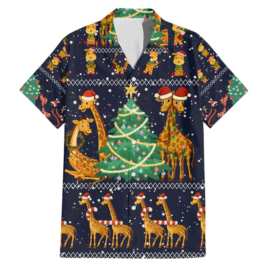 Love Giraffe Christmas Family Matching Mermaid Dress and Hawaiian Shirt Xmas Holiday Patterns - Wonder Print Shop