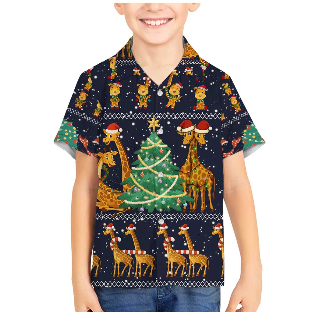 Love Giraffe Christmas Family Matching Mermaid Dress and Hawaiian Shirt Xmas Holiday Patterns - Wonder Print Shop