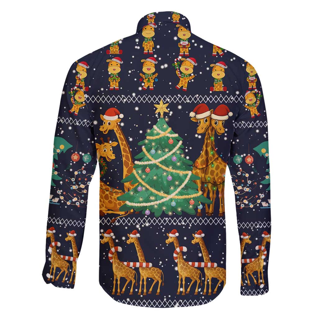 Love Giraffe Christmas Family Matching Off Shoulder Maxi Dress and Hawaiian Shirt Xmas Holiday Patterns - Wonder Print Shop