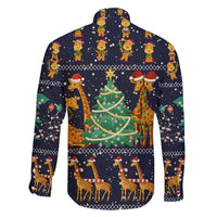 Love Giraffe Christmas Family Matching Off Shoulder Maxi Dress and Hawaiian Shirt Xmas Holiday Patterns - Wonder Print Shop