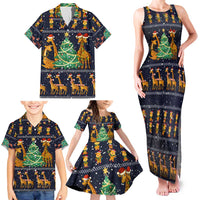 Love Giraffe Christmas Family Matching Tank Maxi Dress and Hawaiian Shirt Xmas Holiday Patterns - Wonder Print Shop
