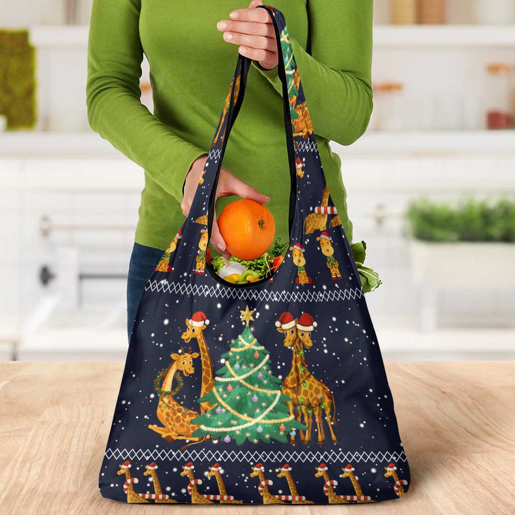 Love Giraffe Christmas Grocery Bag Xmas Holiday Patterns - Wonder Print Shop