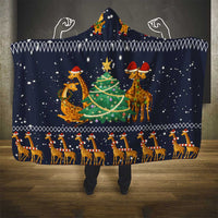 Love Giraffe Christmas Hooded Blanket Xmas Holiday Patterns - Wonder Print Shop