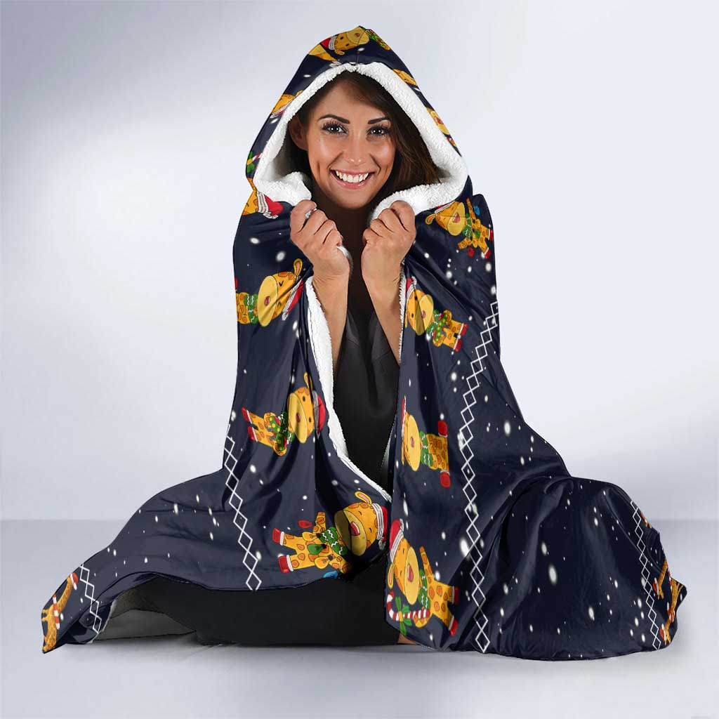 Love Giraffe Christmas Hooded Blanket Xmas Holiday Patterns - Wonder Print Shop