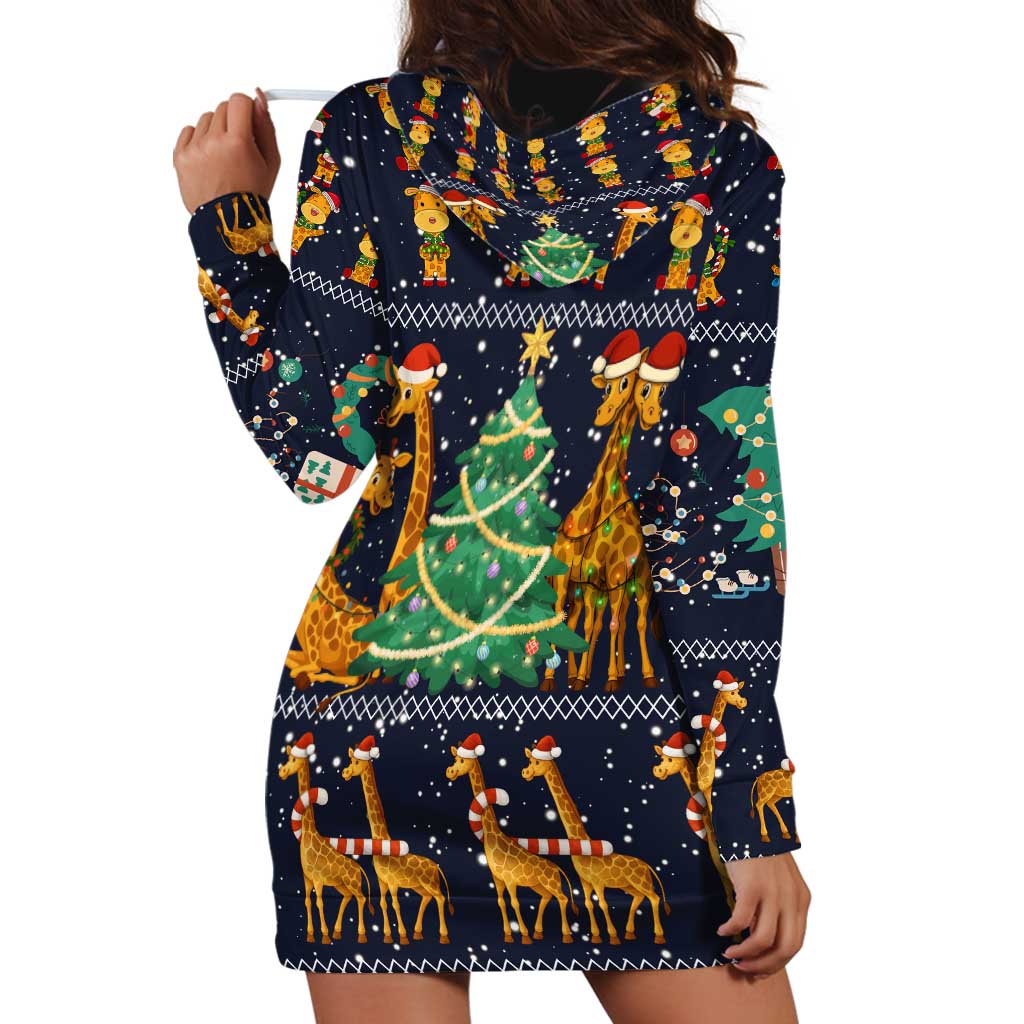 Love Giraffe Christmas Hoodie Dress Xmas Holiday Patterns - Wonder Print Shop