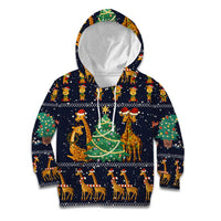 Love Giraffe Christmas Kid Hoodie Xmas Holiday Patterns - Wonder Print Shop