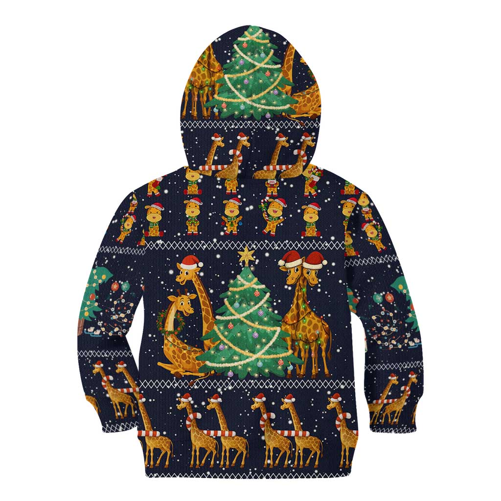 Love Giraffe Christmas Kid Hoodie Xmas Holiday Patterns - Wonder Print Shop