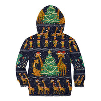Love Giraffe Christmas Kid Hoodie Xmas Holiday Patterns - Wonder Print Shop