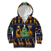 Love Giraffe Christmas Kid Hoodie Xmas Holiday Patterns - Wonder Print Shop