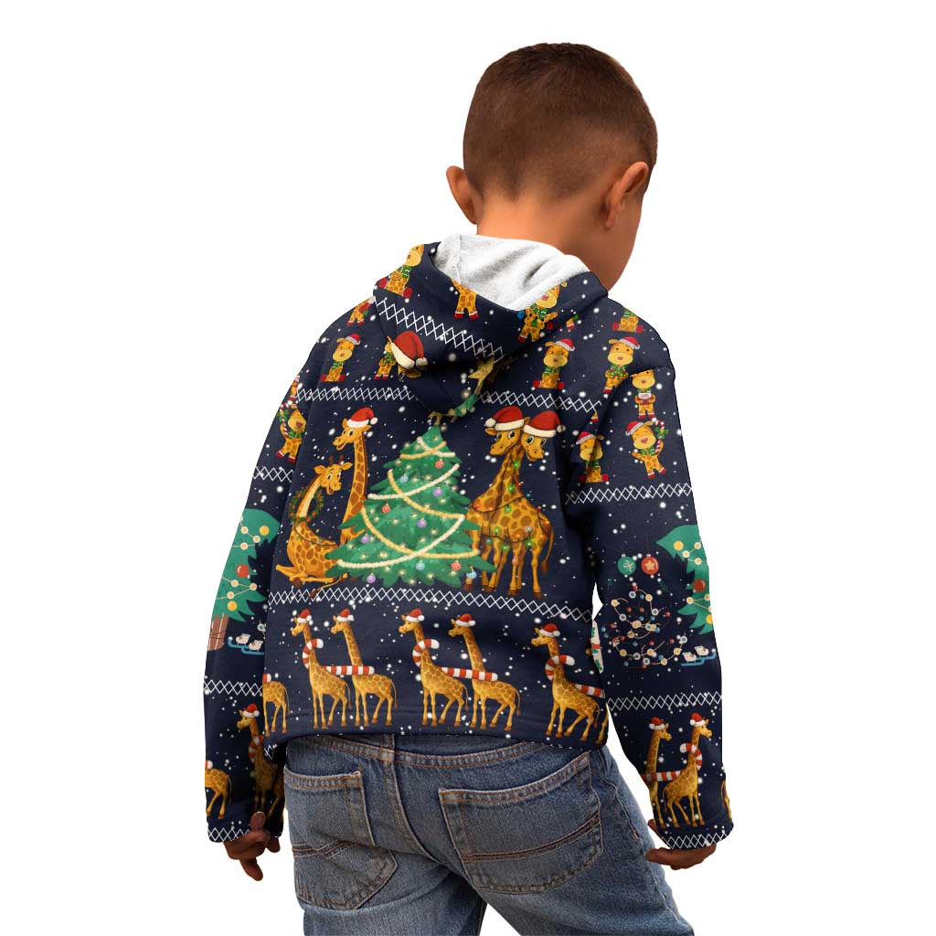 Love Giraffe Christmas Kid Hoodie Xmas Holiday Patterns - Wonder Print Shop