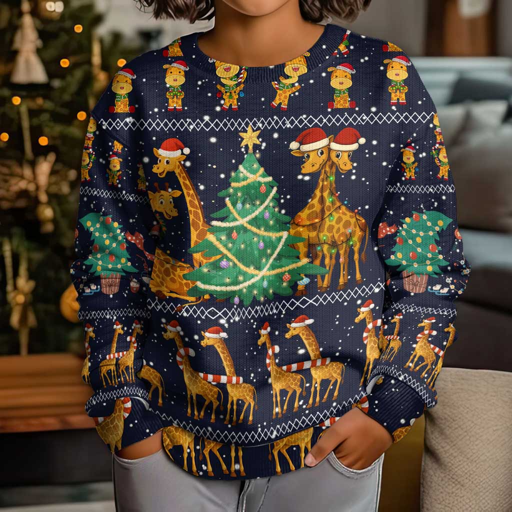 Love Giraffe Christmas Kid Ugly Christmas Sweater Xmas Holiday Patterns - Wonder Print Shop