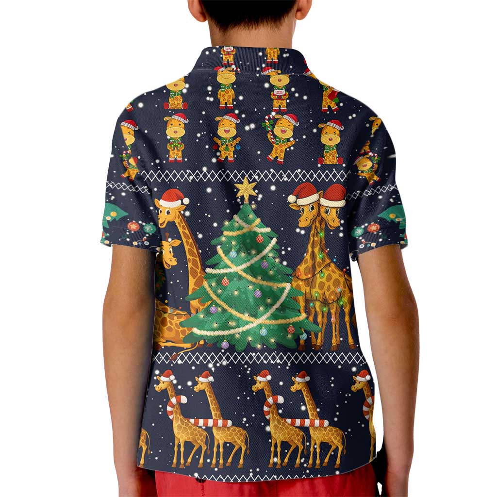 Love Giraffe Christmas Kid Polo Shirt Xmas Holiday Patterns - Wonder Print Shop