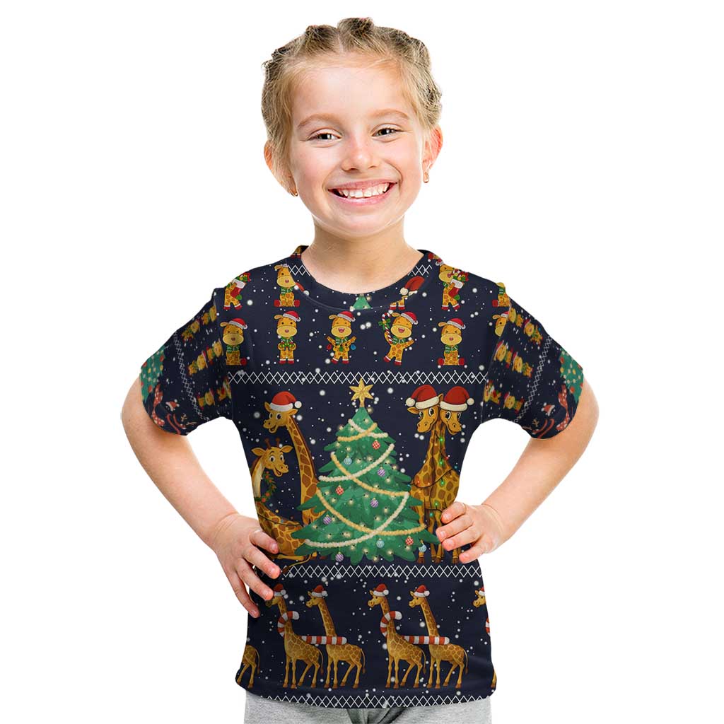 Love Giraffe Christmas Kid T Shirt Xmas Holiday Patterns - Wonder Print Shop