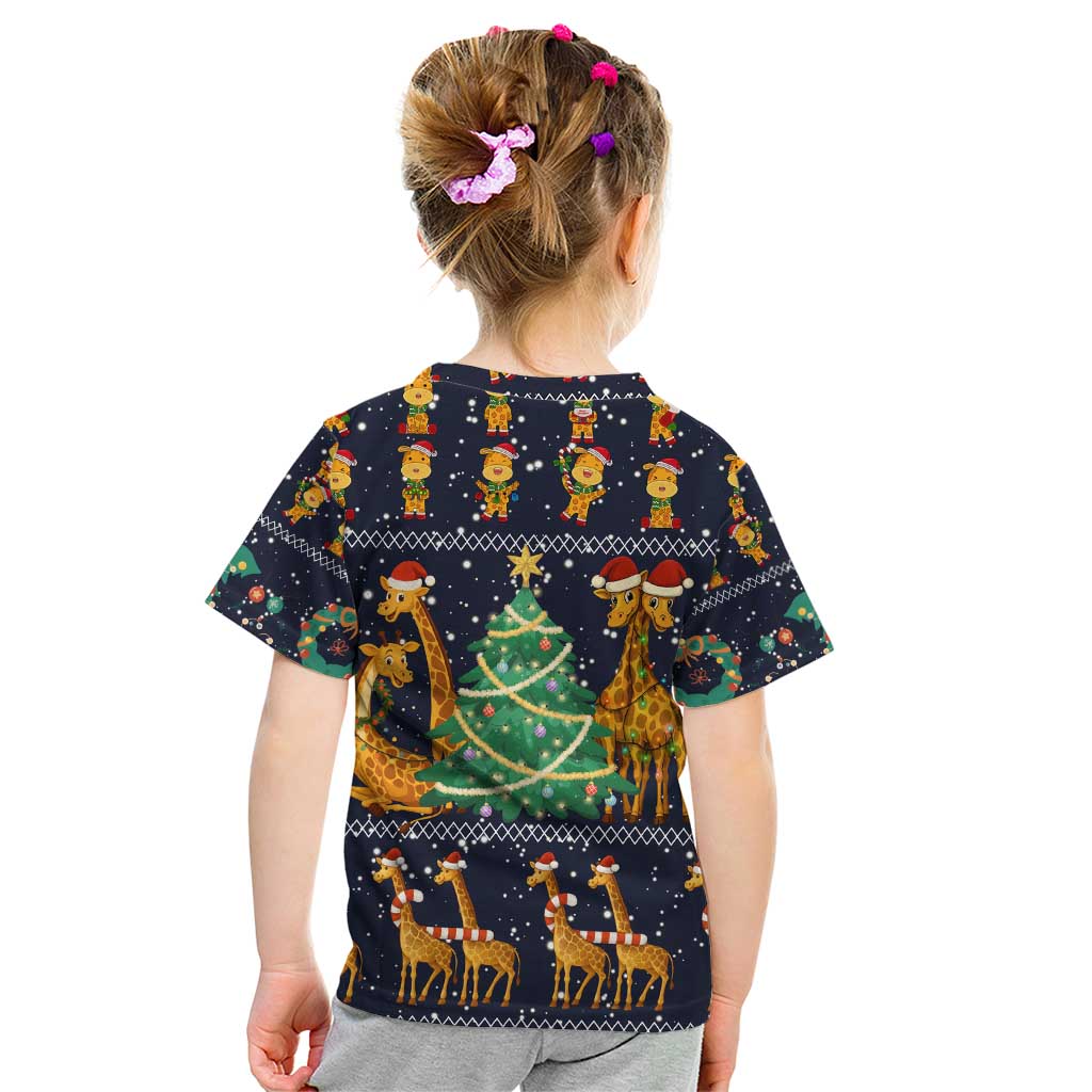 Love Giraffe Christmas Kid T Shirt Xmas Holiday Patterns - Wonder Print Shop