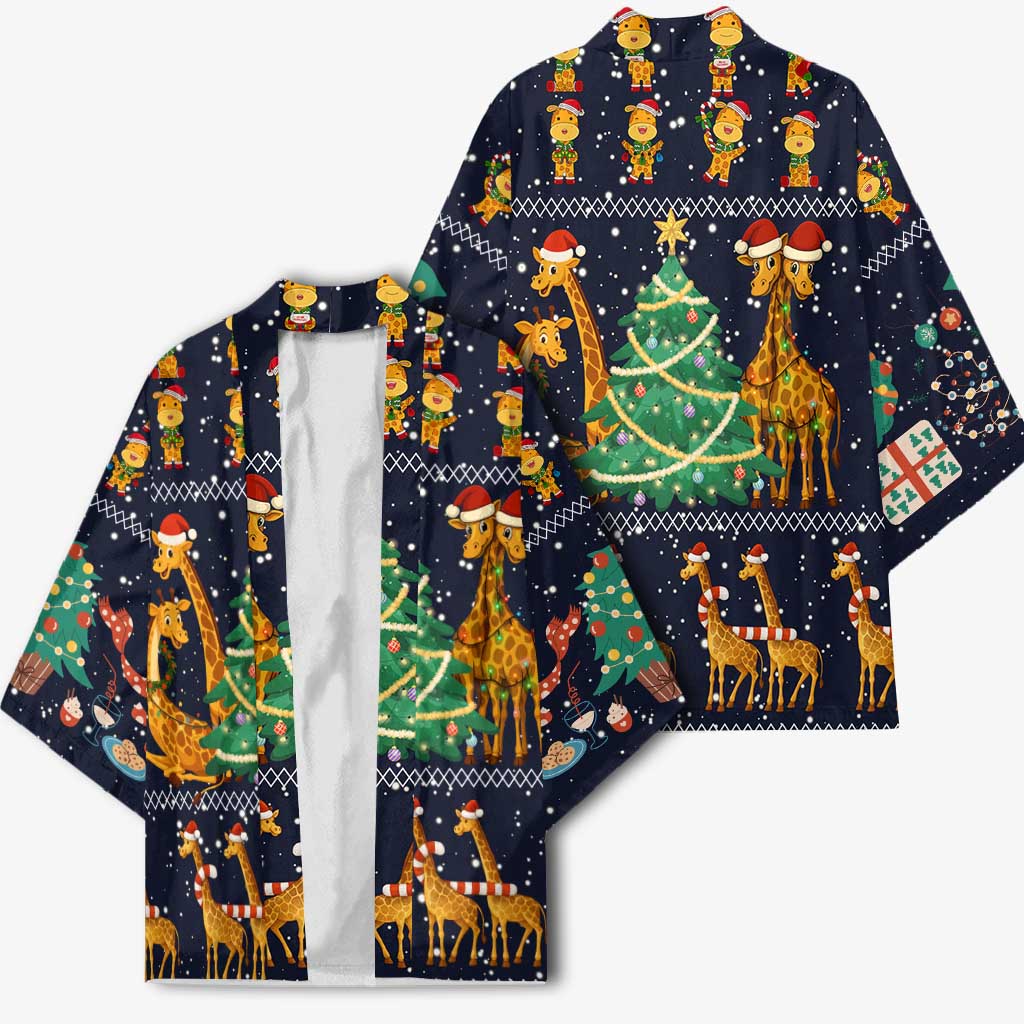 Love Giraffe Christmas Kimono Xmas Holiday Patterns - Wonder Print Shop