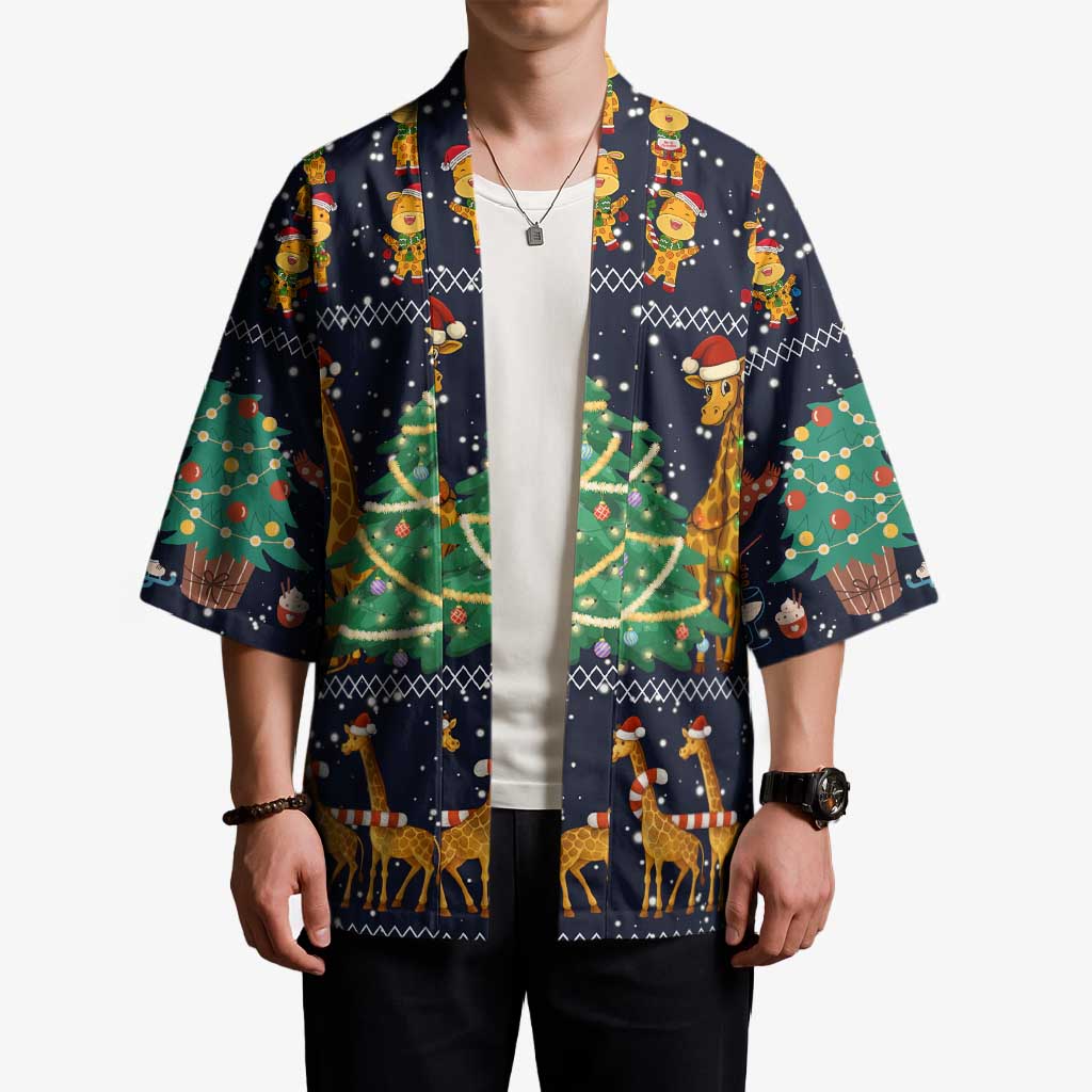 Love Giraffe Christmas Kimono Xmas Holiday Patterns - Wonder Print Shop