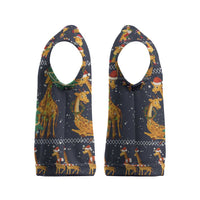 Love Giraffe Christmas Knitted V-Neck Vest Xmas Holiday Patterns - Wonder Print Shop