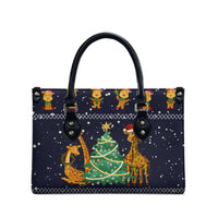 Love Giraffe Christmas Leather Bag Xmas Holiday Patterns - Wonder Print Shop