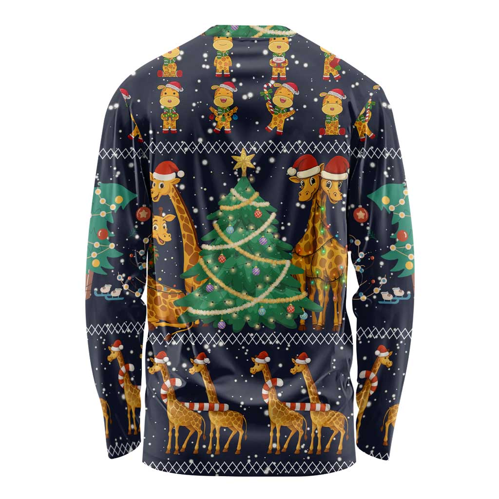Love Giraffe Christmas Long Sleeve Shirt Xmas Holiday Patterns - Wonder Print Shop