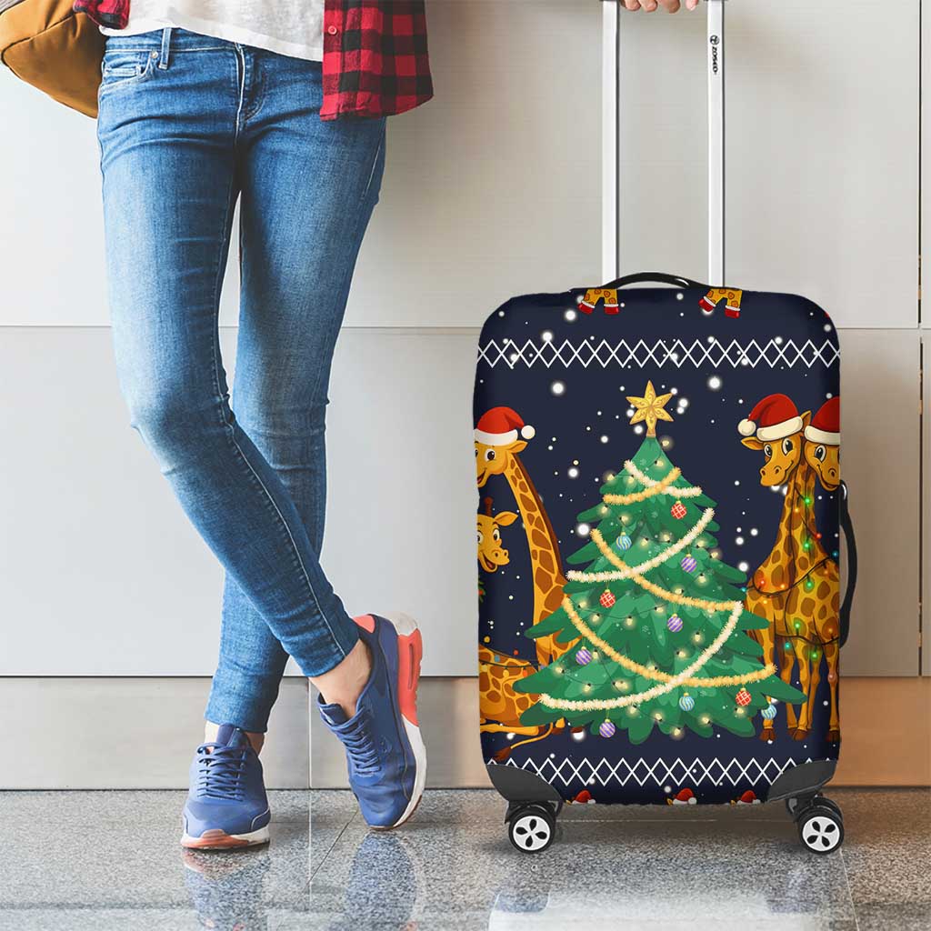 Love Giraffe Christmas Luggage Cover Xmas Holiday Patterns - Wonder Print Shop