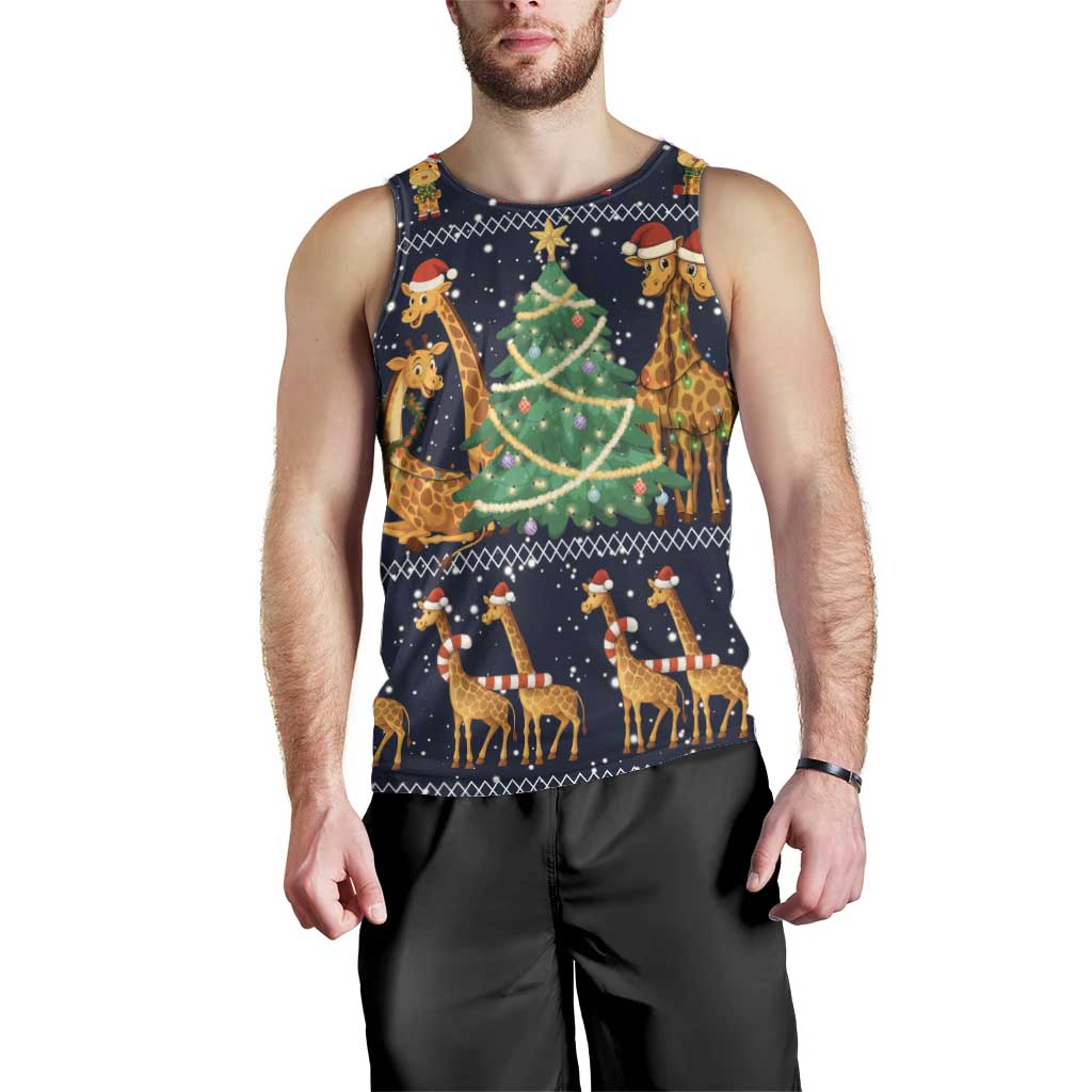 Love Giraffe Christmas Men Tank Top Xmas Holiday Patterns - Wonder Print Shop