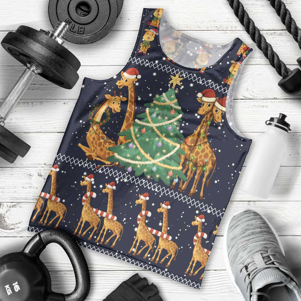 Love Giraffe Christmas Men Tank Top Xmas Holiday Patterns - Wonder Print Shop