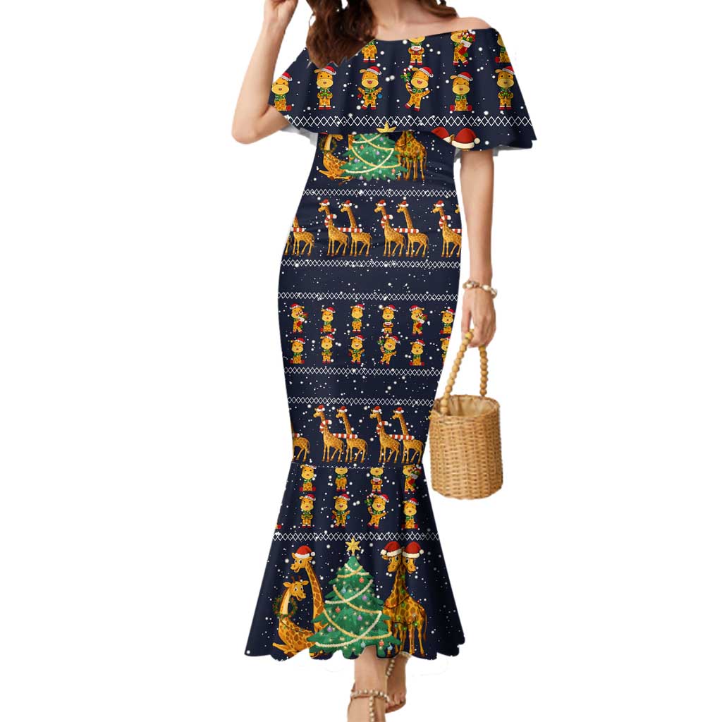 Love Giraffe Christmas Mermaid Dress Xmas Holiday Patterns - Wonder Print Shop