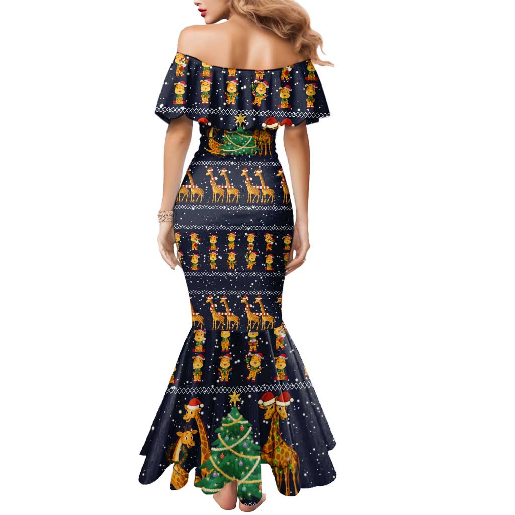 Love Giraffe Christmas Mermaid Dress Xmas Holiday Patterns - Wonder Print Shop
