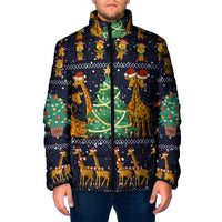 Love Giraffe Christmas Padded Jacket Xmas Holiday Patterns - Wonder Print Shop